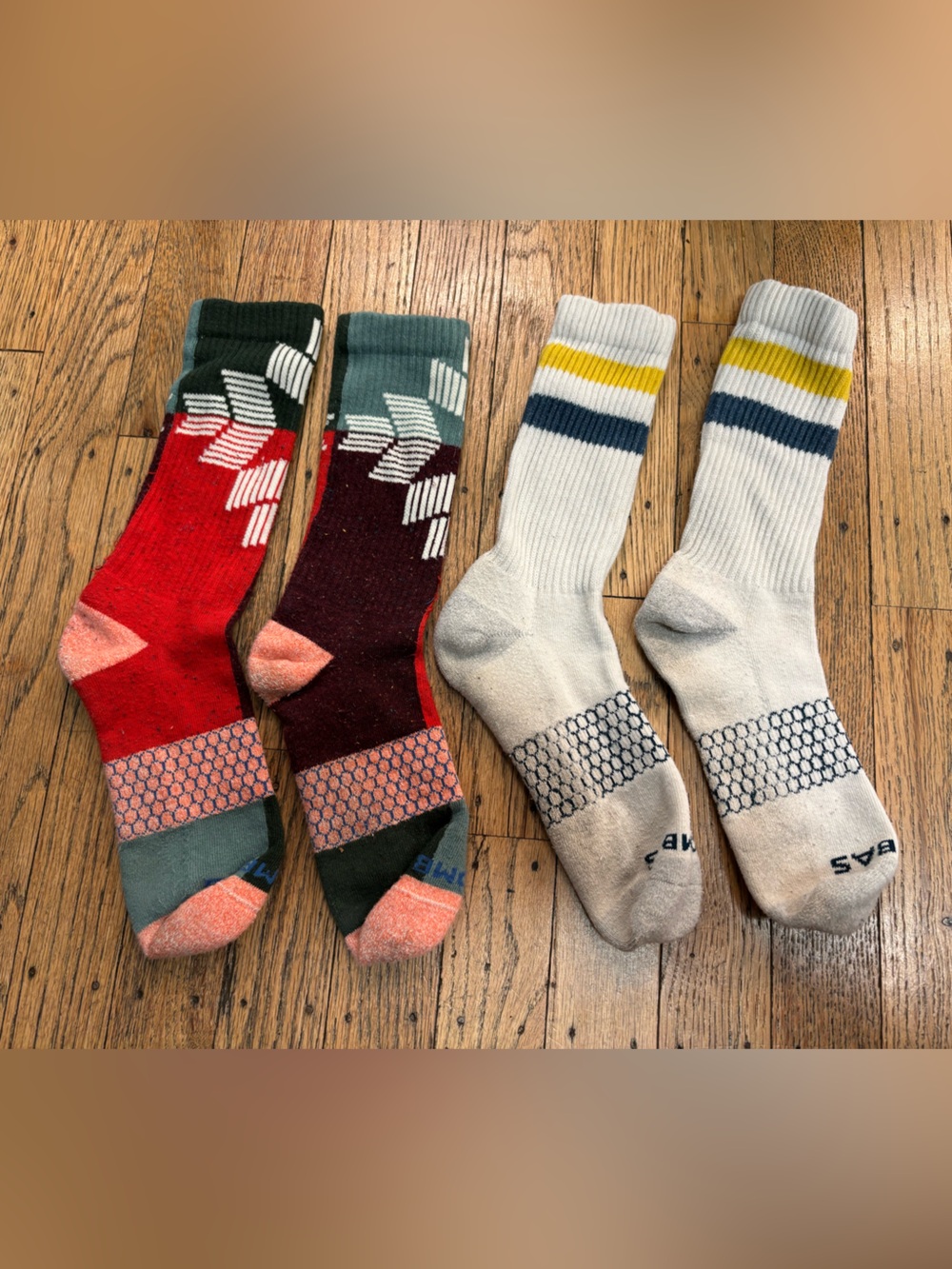 2 pair Bombas Athletic Crew Socks